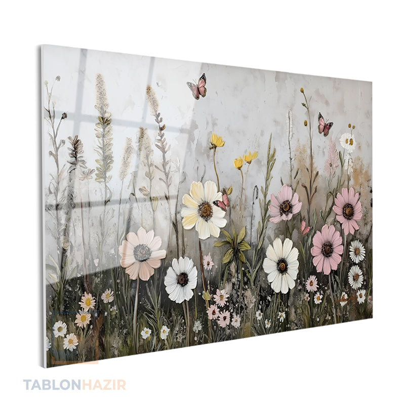 Yatay Cam Tablo Salon Duvar Tablosu Yatay Cam Cicekbahcesi11 Yeni Ev Hediyesi Ofis Tablosu