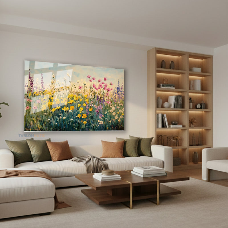 Yatay Cam Tablo Salon Duvar Tablosu Yatay Cam Cicekbahcesi22 Yeni Ev Hediyesi Ofis Tablosu