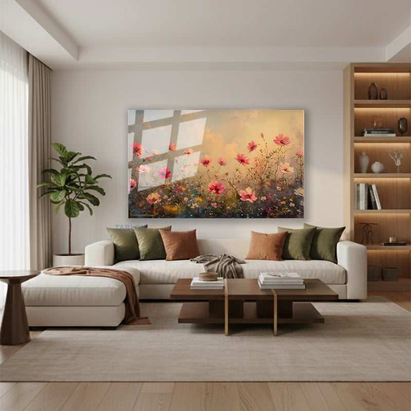 Yatay Cam Tablo Salon Duvar Tablosu Yatay Cam Cicekbahcesi33 Yeni Ev Hediyesi Ofis Tablosu