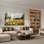 Yatay Cam Tablo Salon Duvar Tablosu Yatay Cam Cicekbahcesi66 Yeni Ev Hediyesi Ofis Tablosu