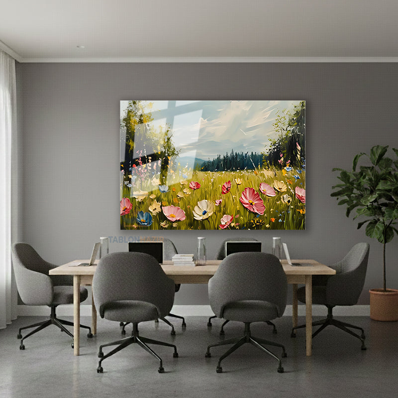 Yatay Cam Tablo Salon Duvar Tablosu Yatay Cam Cicekbahcesi66 Yeni Ev Hediyesi Ofis Tablosu