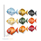 Yatay Cam Tablo Salon Duvar Tablosu Yatay Cam Cokrenklibaliklar Yeni Ev Hediyesi Ofis Tablosu