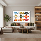 Yatay Cam Tablo Salon Duvar Tablosu Yatay Cam Cokrenklibaliklar Yeni Ev Hediyesi Ofis Tablosu