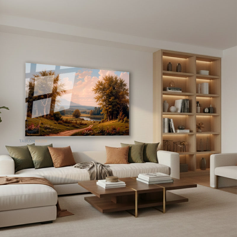 Yatay Cam Tablo Salon Duvar Tablosu Yatay Cam Dogamanzarasi10 Yeni Ev Hediyesi Ofis Tablosu