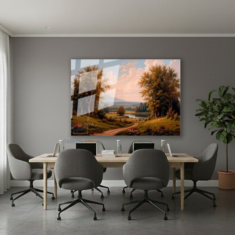 Yatay Cam Tablo Salon Duvar Tablosu Yatay Cam Dogamanzarasi10 Yeni Ev Hediyesi Ofis Tablosu