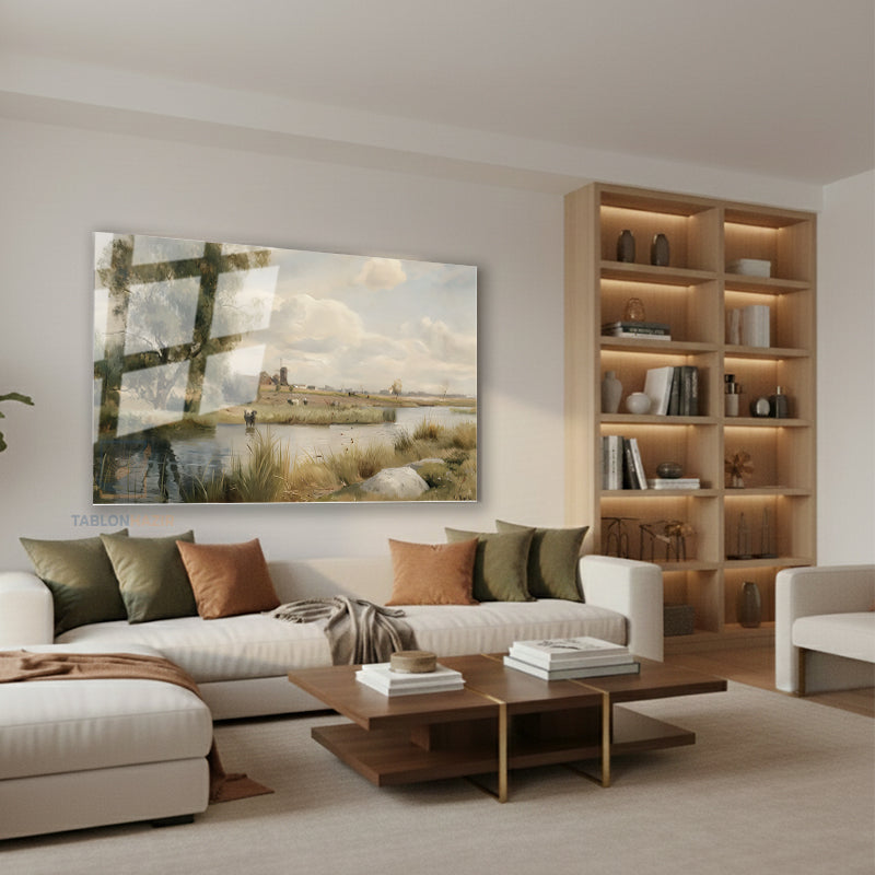 Yatay Cam Tablo Salon Duvar Tablosu Yatay Cam Dogamanzarasi15 Yeni Ev Hediyesi Ofis Tablosu