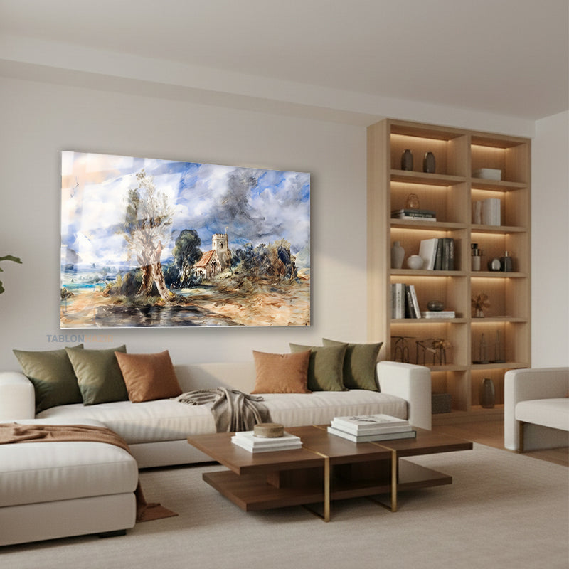 Yatay Cam Tablo Salon Duvar Tablosu Yatay Cam Dogamanzarasi3 Yeni Ev Hediyesi Ofis Tablosu