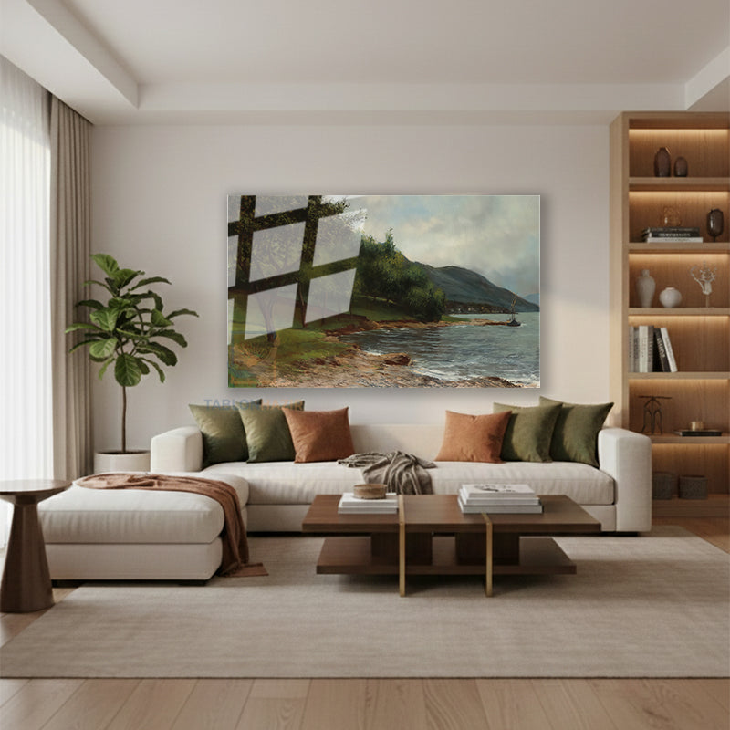 Yatay Cam Tablo Salon Duvar Tablosu Yatay Cam Dogamanzarasi7 Yeni Ev Hediyesi Ofis Tablosu