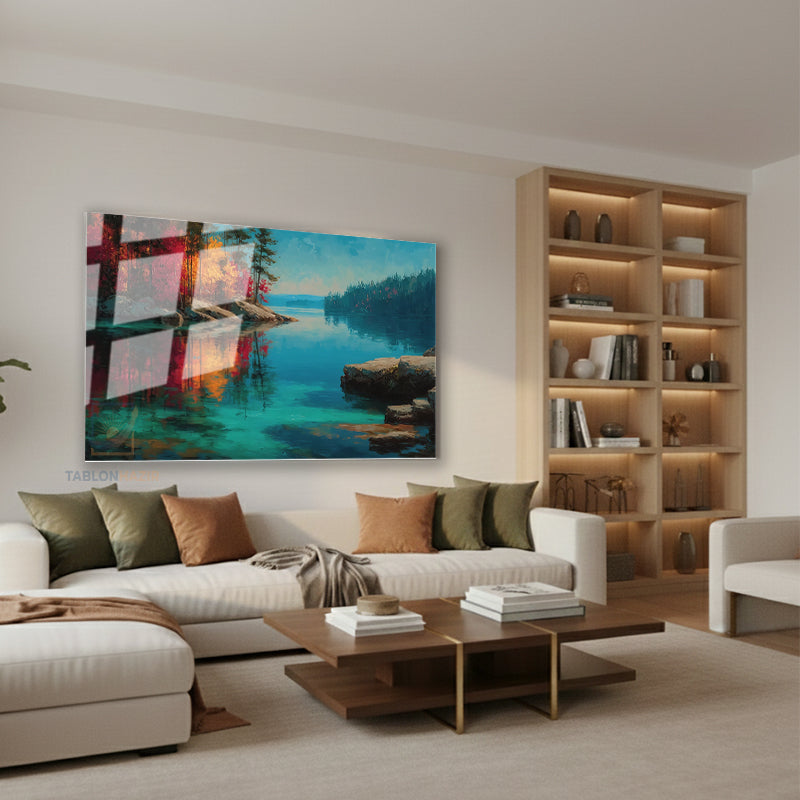 Yatay Cam Tablo Salon Duvar Tablosu Yatay Cam Dogamanzarasi8 Yeni Ev Hediyesi Ofis Tablosu