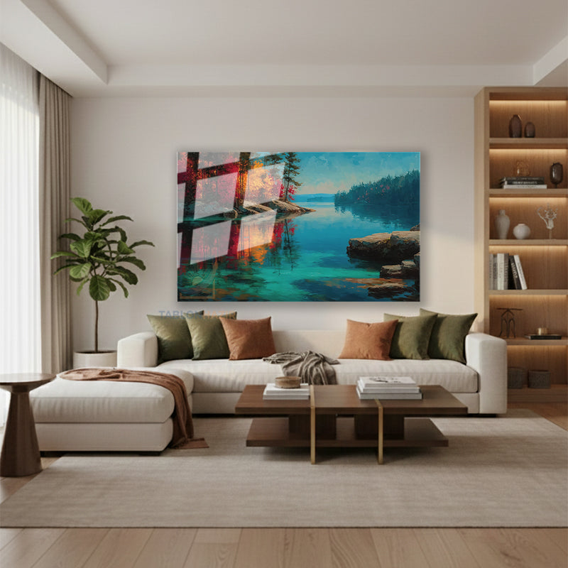 Yatay Cam Tablo Salon Duvar Tablosu Yatay Cam Dogamanzarasi8 Yeni Ev Hediyesi Ofis Tablosu