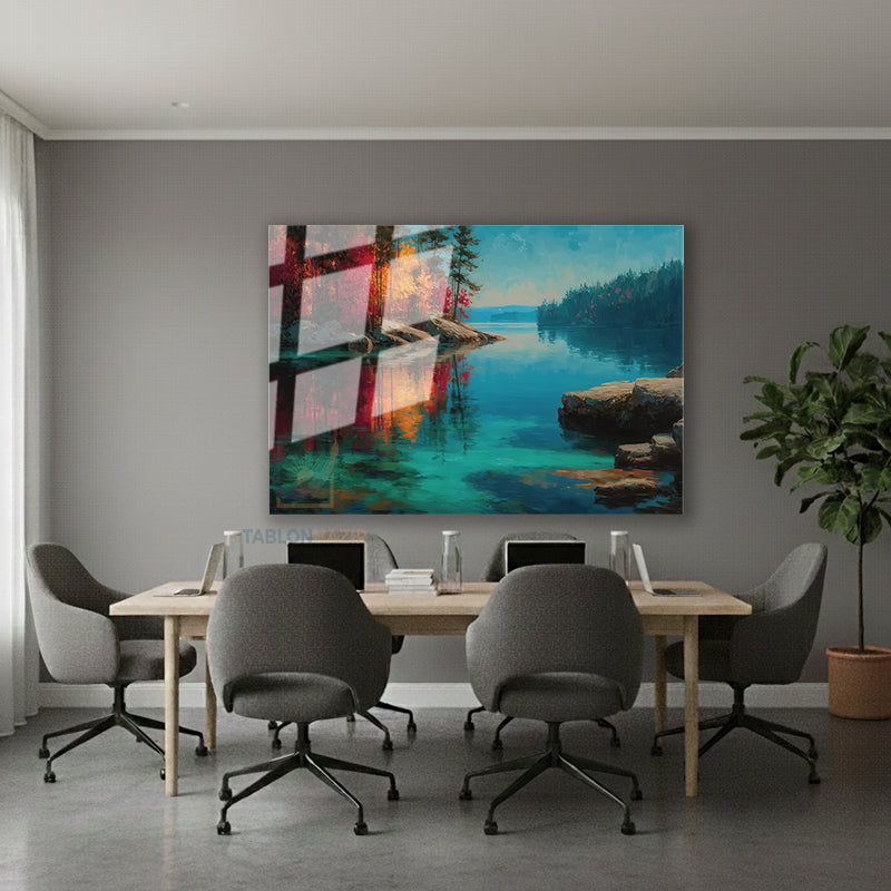 Yatay Cam Tablo Salon Duvar Tablosu Yatay Cam Dogamanzarasi8 Yeni Ev Hediyesi Ofis Tablosu