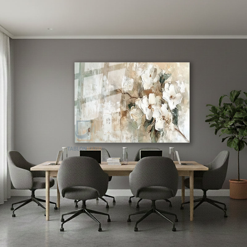 Yatay Cam Tablo Salon Duvar Tablosu Yatay Cam Fircadarbelericicekler3 Yeni Ev Hediyesi Ofis Tablosu