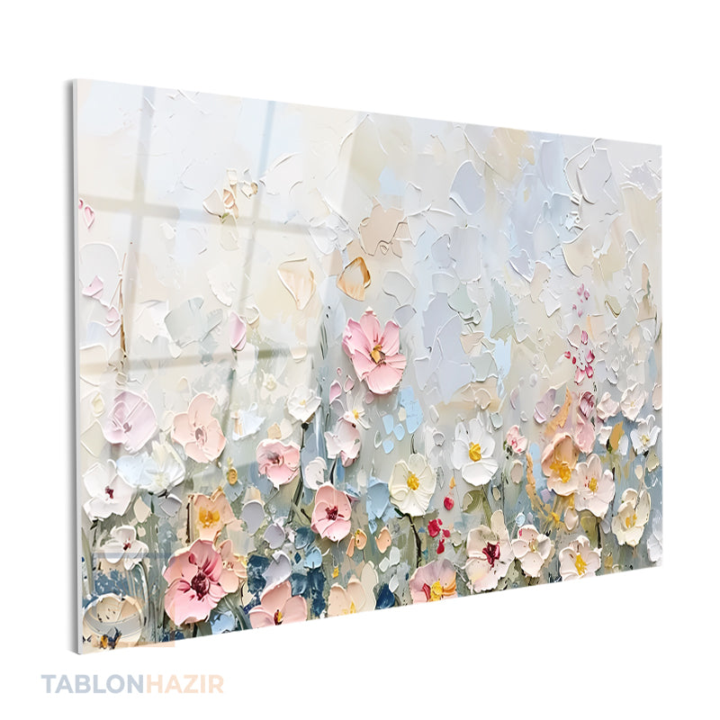 Yatay Cam Tablo Salon Duvar Tablosu Yatay Cam Fırcadarbelericicekler4 Yeni Ev Hediyesi Ofis Tablosu