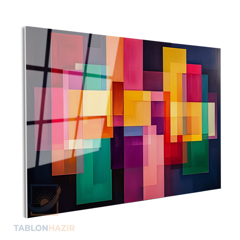 Yatay Cam Tablo Salon Duvar Tablosu Yatay Cam Geometriksekiller5 Yeni Ev Hediyesi Ofis Tablosu
