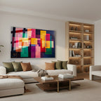 Yatay Cam Tablo Salon Duvar Tablosu Yatay Cam Geometriksekiller5 Yeni Ev Hediyesi Ofis Tablosu