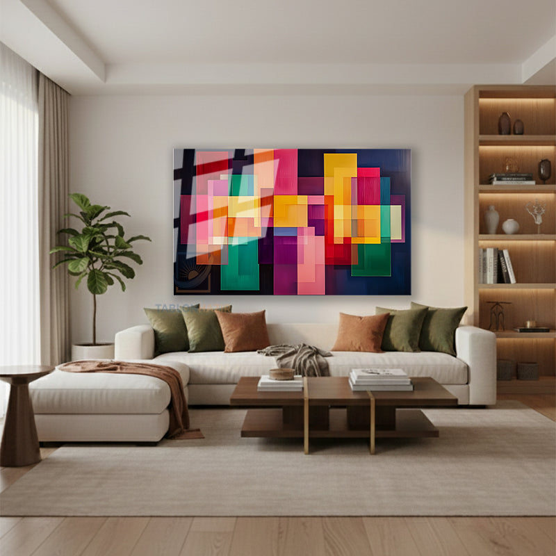 Yatay Cam Tablo Salon Duvar Tablosu Yatay Cam Geometriksekiller5 Yeni Ev Hediyesi Ofis Tablosu