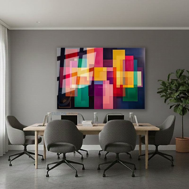 Yatay Cam Tablo Salon Duvar Tablosu Yatay Cam Geometriksekiller5 Yeni Ev Hediyesi Ofis Tablosu