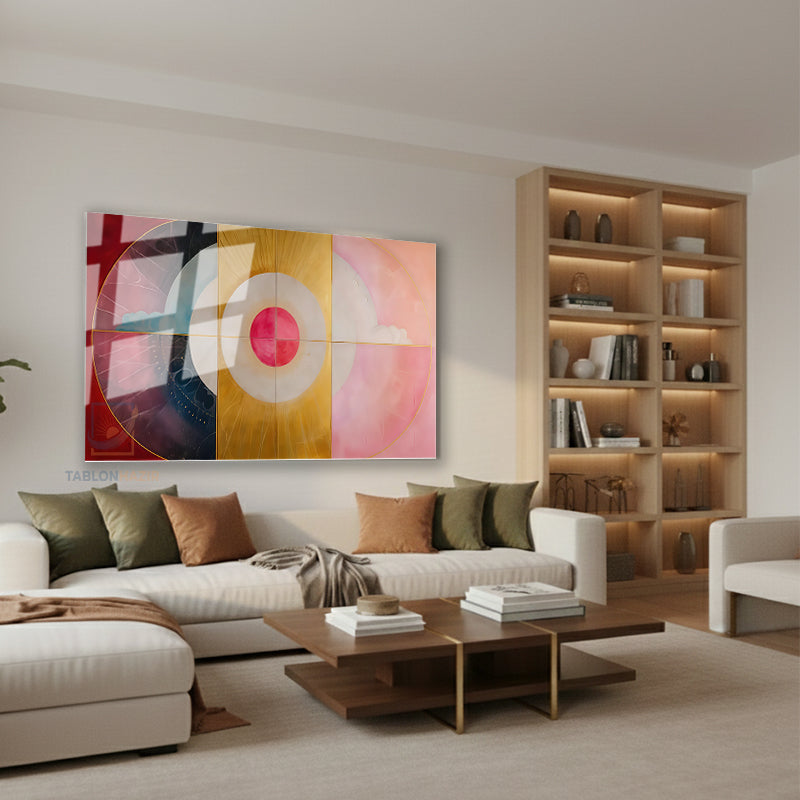 Yatay Cam Tablo Salon Duvar Tablosu Yatay Cam Geometriksekiller6 Yeni Ev Hediyesi Ofis Tablosu
