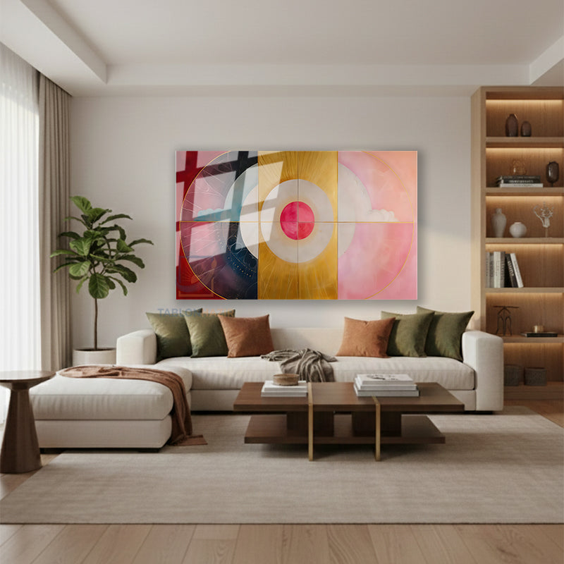 Yatay Cam Tablo Salon Duvar Tablosu Yatay Cam Geometriksekiller6 Yeni Ev Hediyesi Ofis Tablosu