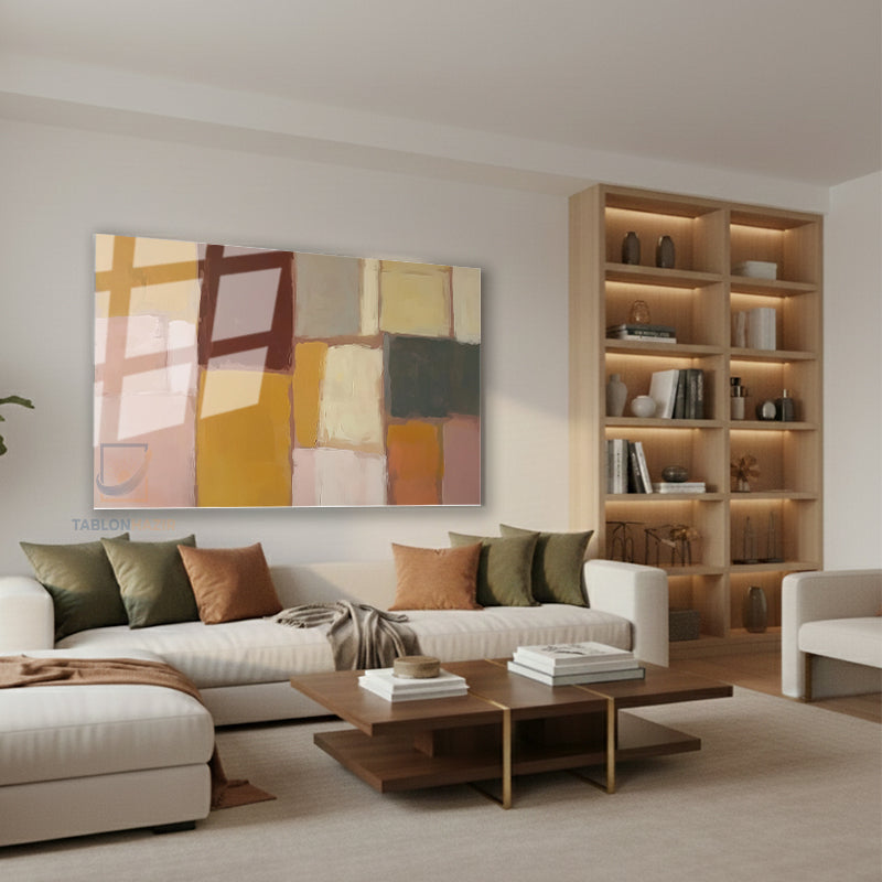 Yatay Cam Tablo Salon Duvar Tablosu Yatay Cam Geometriksekiller7 Yeni Ev Hediyesi Ofis Tablosu