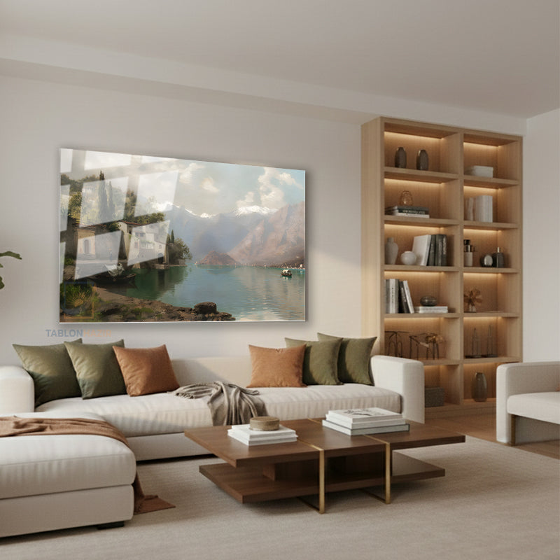 Yatay Cam Tablo Salon Duvar Tablosu Yatay Cam Golmanzarasi2 Yeni Ev Hediyesi Ofis Tablosu