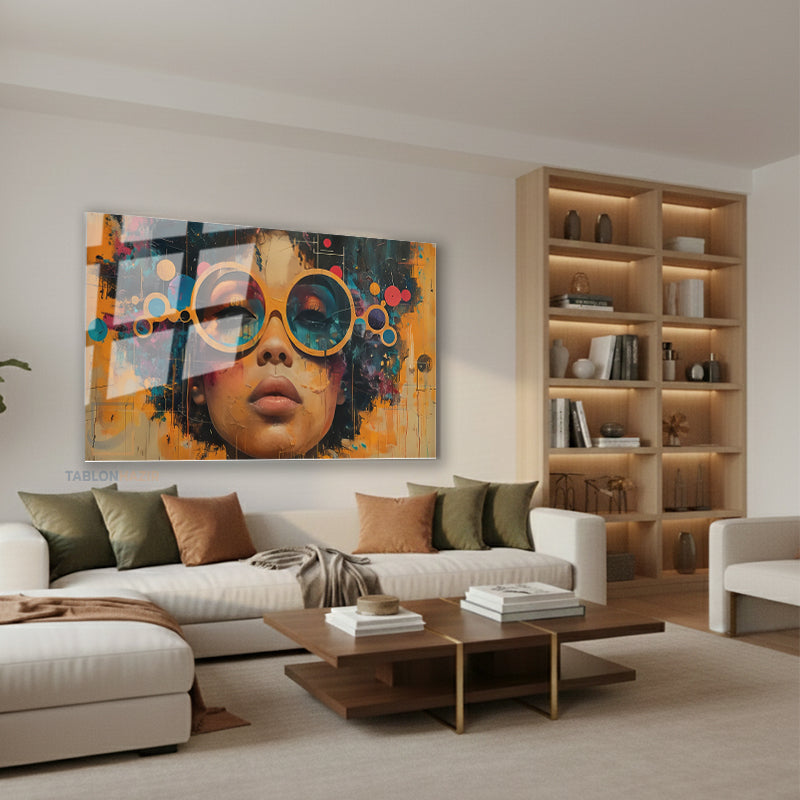 Yatay Cam Tablo Salon Duvar Tablosu Yatay Cam Gozluklukiz Yeni Ev Hediyesi Ofis Tablosu