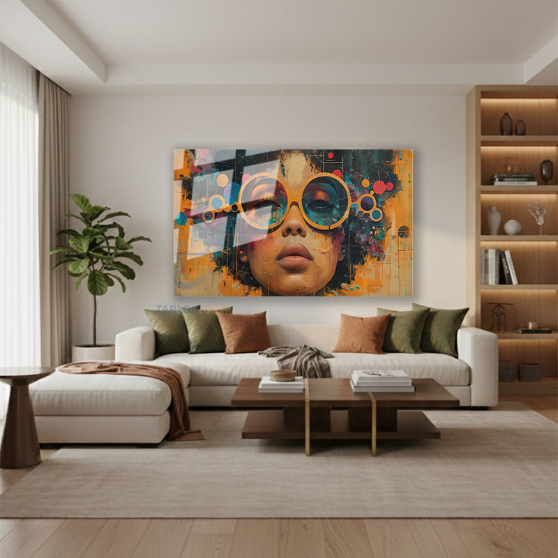 Yatay Cam Tablo Salon Duvar Tablosu Yatay Cam Gozluklukiz Yeni Ev Hediyesi Ofis Tablosu