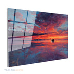 Yatay Cam Tablo Salon Duvar Tablosu Yatay Cam Gunbatimirenkleri Yeni Ev Hediyesi Ofis Tablosu