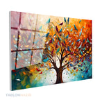 Yatay Cam Tablo Salon Duvar Tablosu Yatay Cam Hayatagacivekuslar Yeni Ev Hediyesi Ofis Tablosu