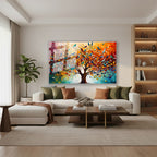 Yatay Cam Tablo Salon Duvar Tablosu Yatay Cam Hayatagacivekuslar Yeni Ev Hediyesi Ofis Tablosu