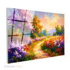 Yatay Cam Tablo Salon Duvar Tablosu Yatay Cam Ilkbaharmanzarasi Yeni Ev Hediyesi Ofis Tablosu