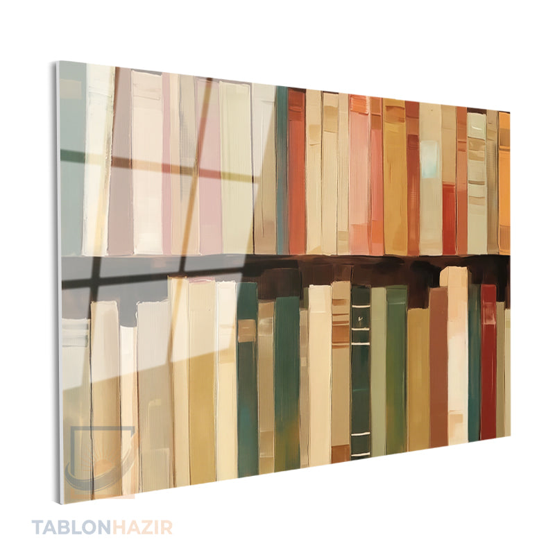 Yatay Cam Tablo Salon Duvar Tablosu Yatay Cam Kitaplıktakikitaplar Yeni Ev Hediyesi Ofis Tablosu