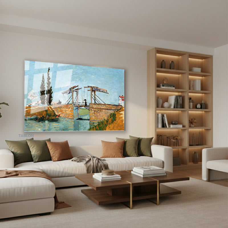 Yatay Cam Tablo Salon Duvar Tablosu Yatay Cam Koprumanzarasi Yeni Ev Hediyesi Ofis Tablosu