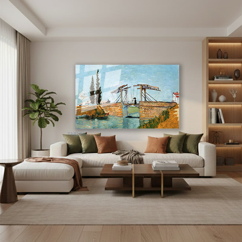 Yatay Cam Tablo Salon Duvar Tablosu Yatay Cam Koprumanzarasi Yeni Ev Hediyesi Ofis Tablosu