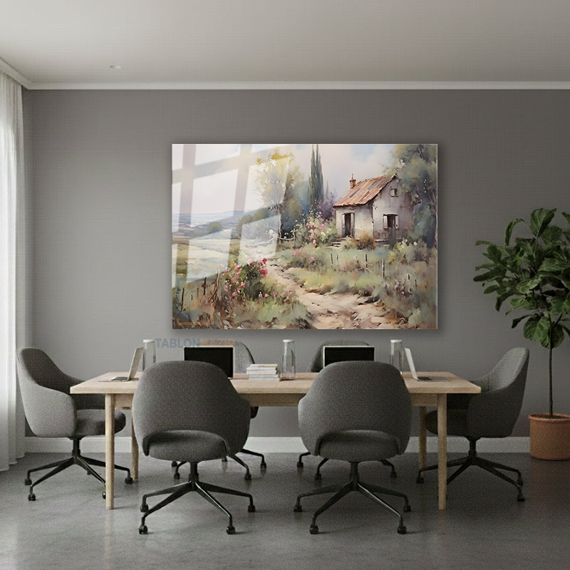 Yatay Cam Tablo Salon Duvar Tablosu Yatay Cam Koyevi2 Yeni Ev Hediyesi Ofis Tablosu