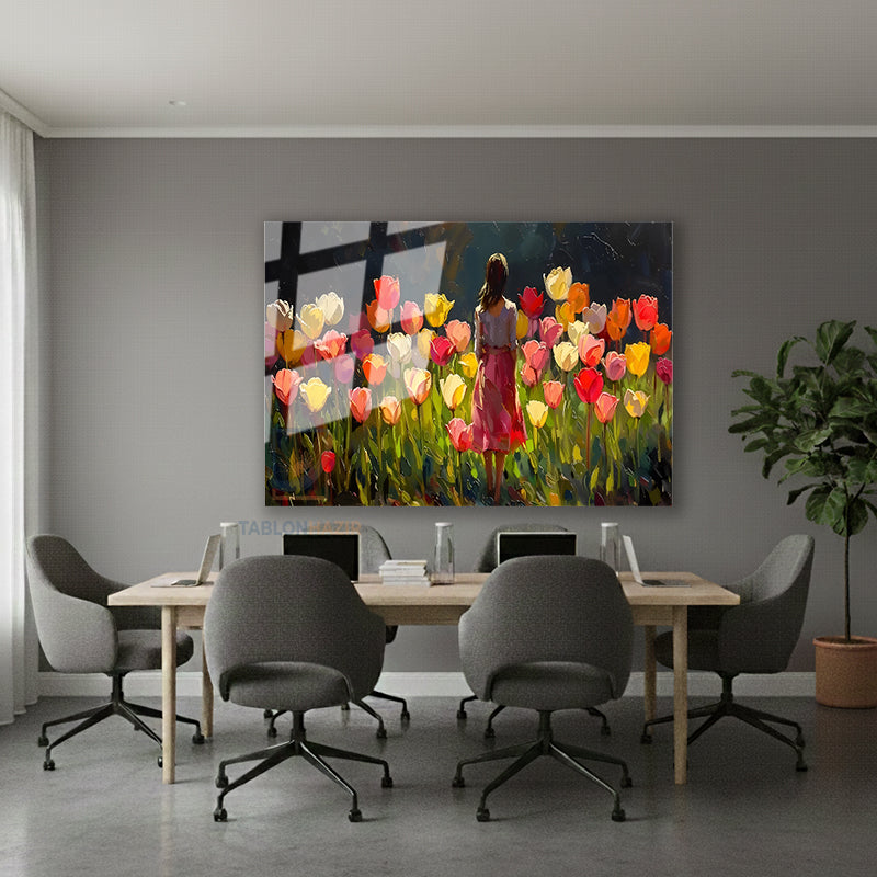 Yatay Cam Tablo Salon Duvar Tablosu Yatay Cam Kucukkizvelaleler Yeni Ev Hediyesi Ofis Tablosu