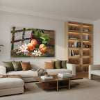 Yatay Cam Tablo Salon Duvar Tablosu Yatay Cam Naturmortmeyveler Yeni Ev Hediyesi Ofis Tablosu