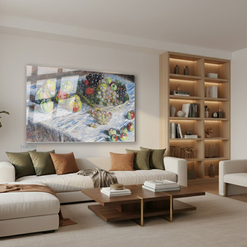 Yatay Cam Tablo Salon Duvar Tablosu Yatay Cam Naturmortmeyveler2 Yeni Ev Hediyesi Ofis Tablosu