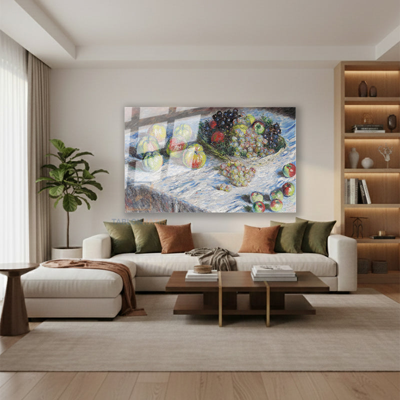 Yatay Cam Tablo Salon Duvar Tablosu Yatay Cam Naturmortmeyveler2 Yeni Ev Hediyesi Ofis Tablosu