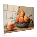 Yatay Cam Tablo Salon Duvar Tablosu Yatay Cam Naturmortseftaliler Yeni Ev Hediyesi Ofis Tablosu