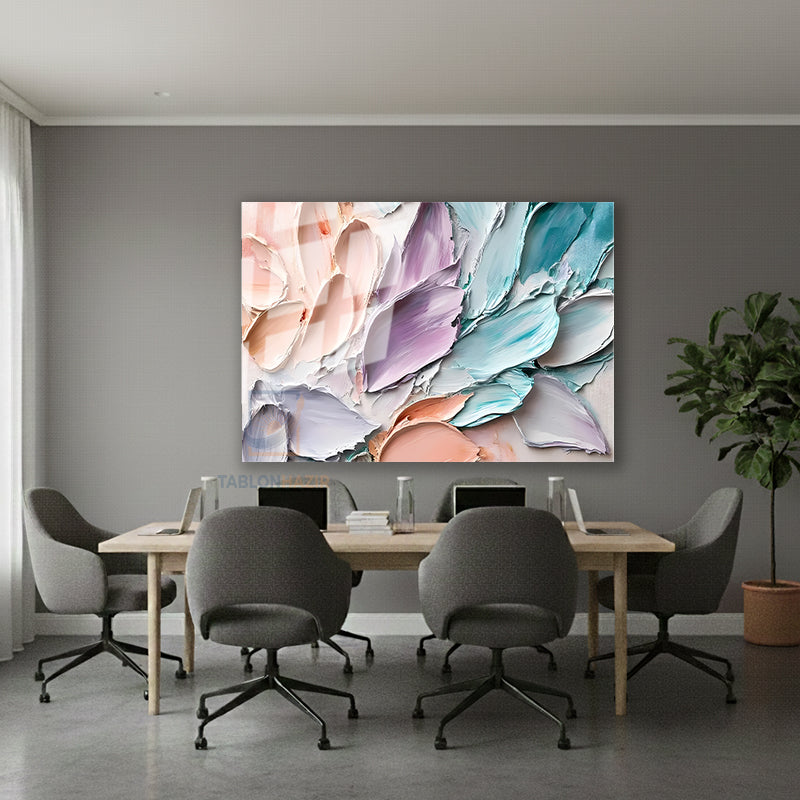 Yatay Cam Tablo Salon Duvar Tablosu Yatay Cam Pastelfircadarbeleri Yeni Ev Hediyesi Ofis Tablosu