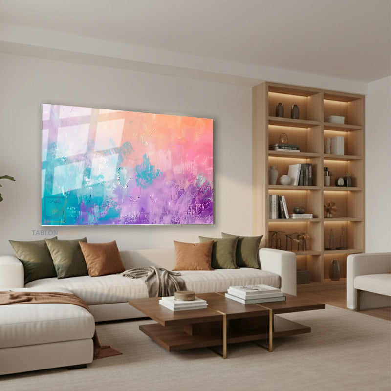 Yatay Cam Tablo Salon Duvar Tablosu Yatay Cam Pastelfircadarbeleri3 Yeni Ev Hediyesi Ofis Tablosu