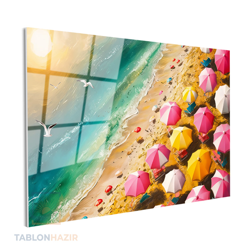 Yatay Cam Tablo Salon Duvar Tablosu Yatay Cam Plajmanzarasi Yeni Ev Hediyesi Ofis Tablosu
