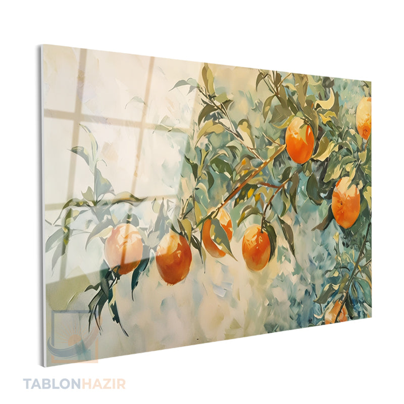 Yatay Cam Tablo Salon Duvar Tablosu Yatay Cam Portakalagacidallari Yeni Ev Hediyesi Ofis Tablosu
