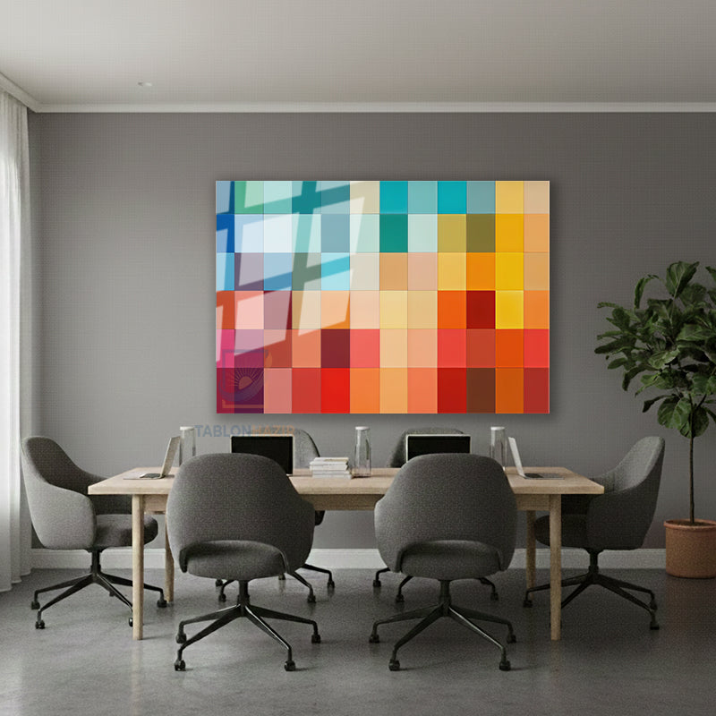 Yatay Cam Tablo Salon Duvar Tablosu Yatay Cam Renkkareleri Yeni Ev Hediyesi Ofis Tablosu