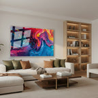 Yatay Cam Tablo Salon Duvar Tablosu Yatay Cam Renksoleni Yeni Ev Hediyesi Ofis Tablosu