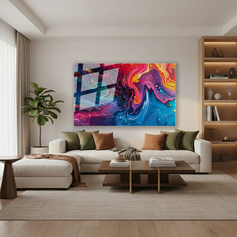 Yatay Cam Tablo Salon Duvar Tablosu Yatay Cam Renksoleni Yeni Ev Hediyesi Ofis Tablosu