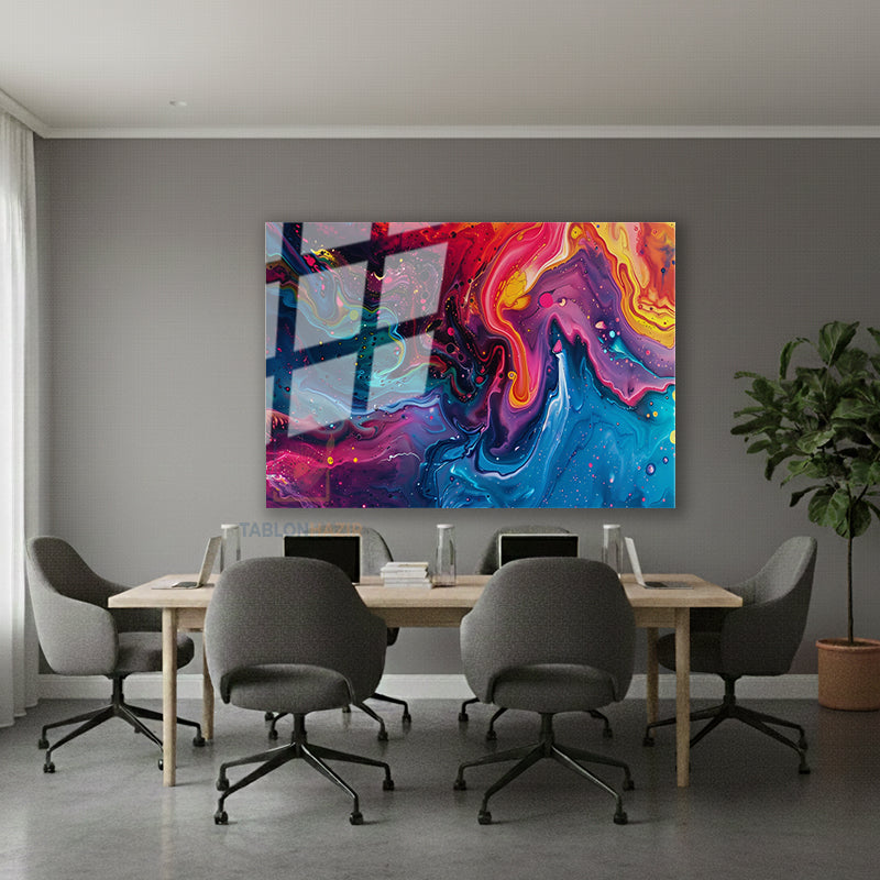 Yatay Cam Tablo Salon Duvar Tablosu Yatay Cam Renksoleni Yeni Ev Hediyesi Ofis Tablosu