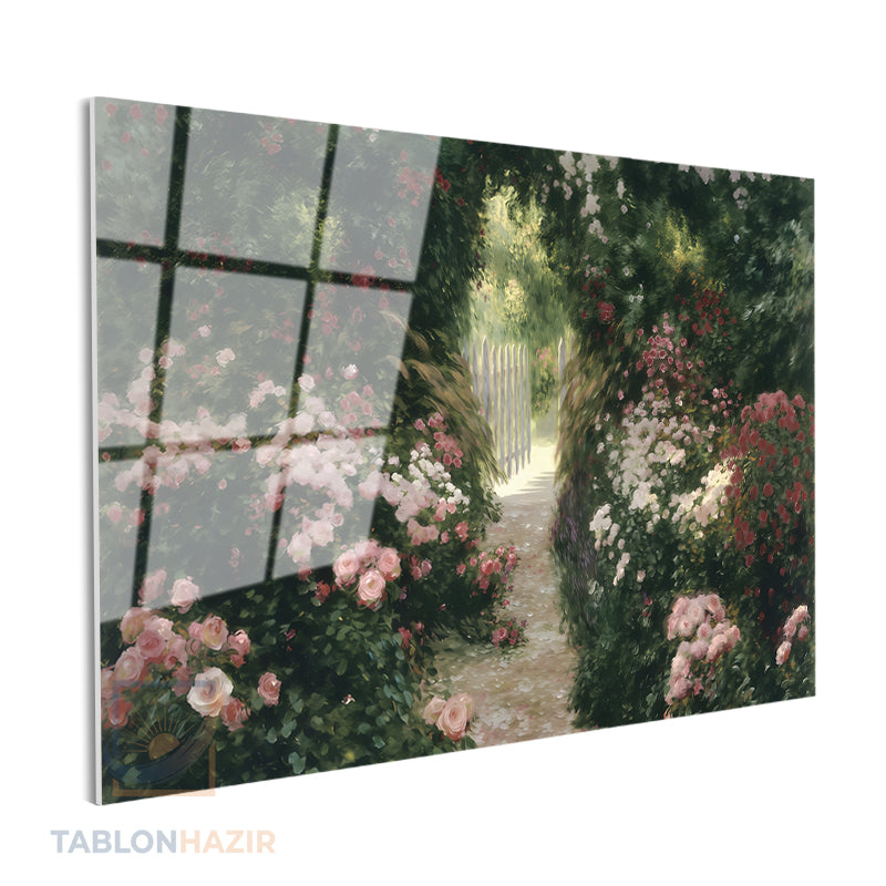 Yatay Cam Tablo Salon Duvar Tablosu Yatay Cam Renkliciceklibahce Yeni Ev Hediyesi Ofis Tablosu