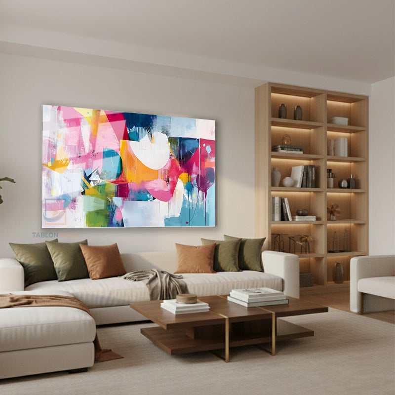 Yatay Cam Tablo Salon Duvar Tablosu Yatay Cam Renklifircadarbeleri3 Yeni Ev Hediyesi Ofis Tablosu